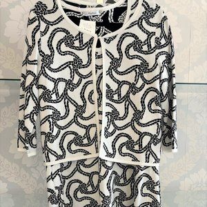 MAX MARA Rope Print Short Sleeve Sheath Dress & Jacket Set
